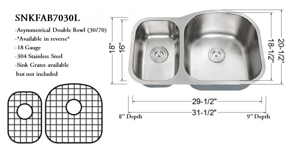 Asymmetrical Double Bowl (30/70)