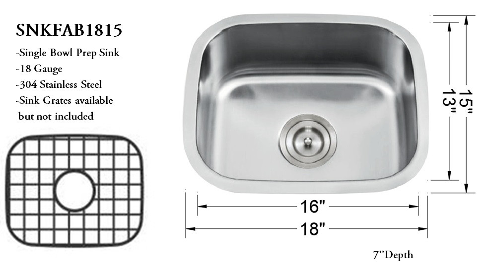 Single Bowl Prep Sink