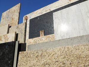 Marble patterned granite remnants